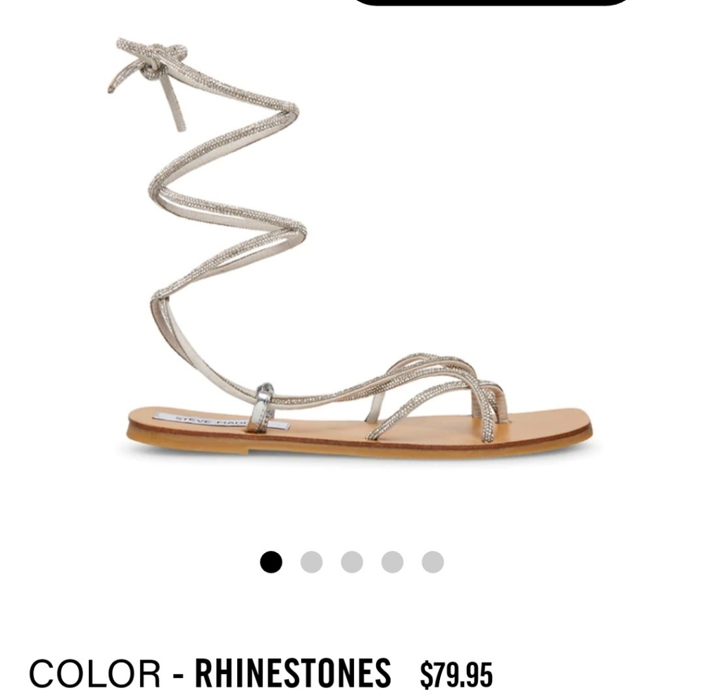 Rhinestone lace up sandals